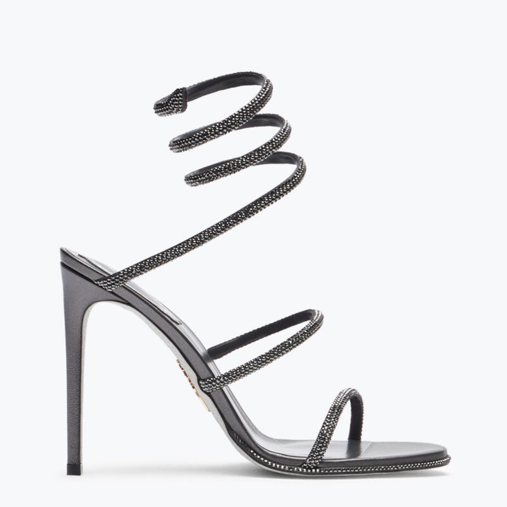 Authentic Rene Caovilla Black Spiral Heels